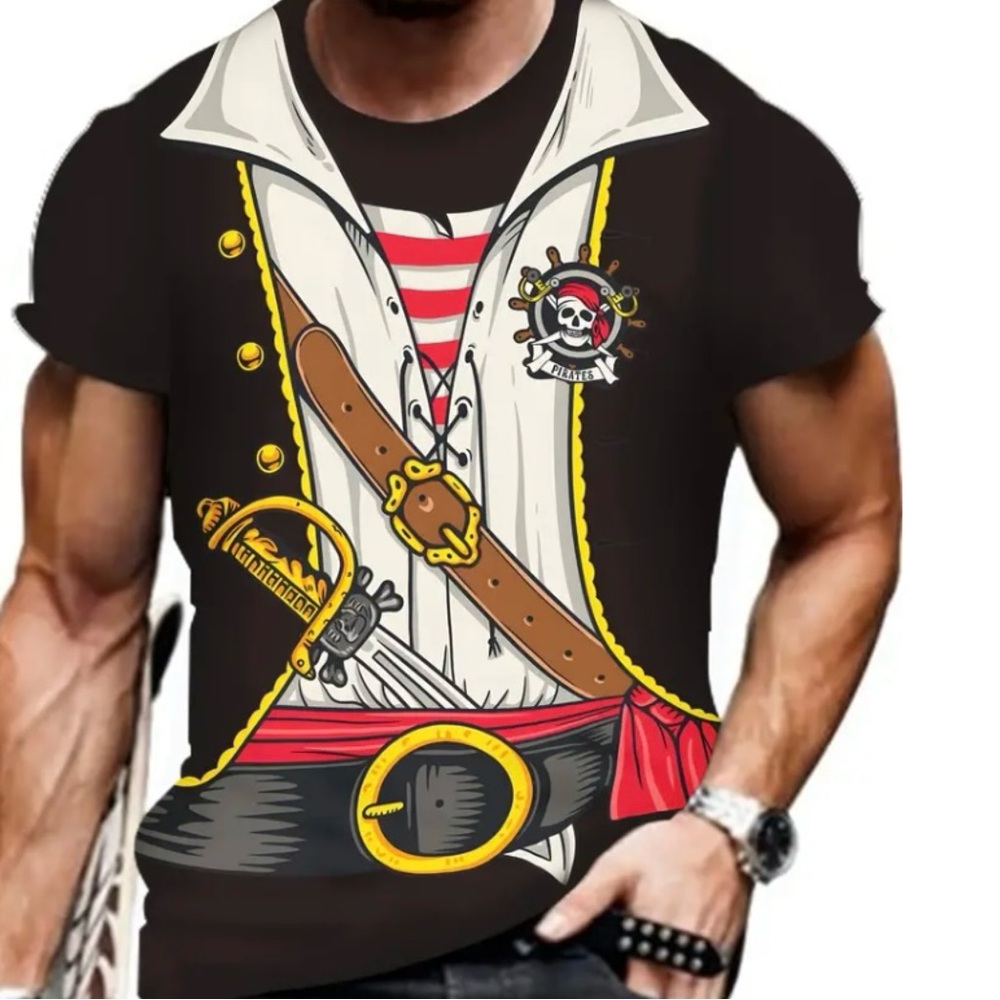 Pirate Graphic Short Sleeve Tee - Black